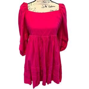 Hot Pink Open Back Summer Dress With Ties Size Small